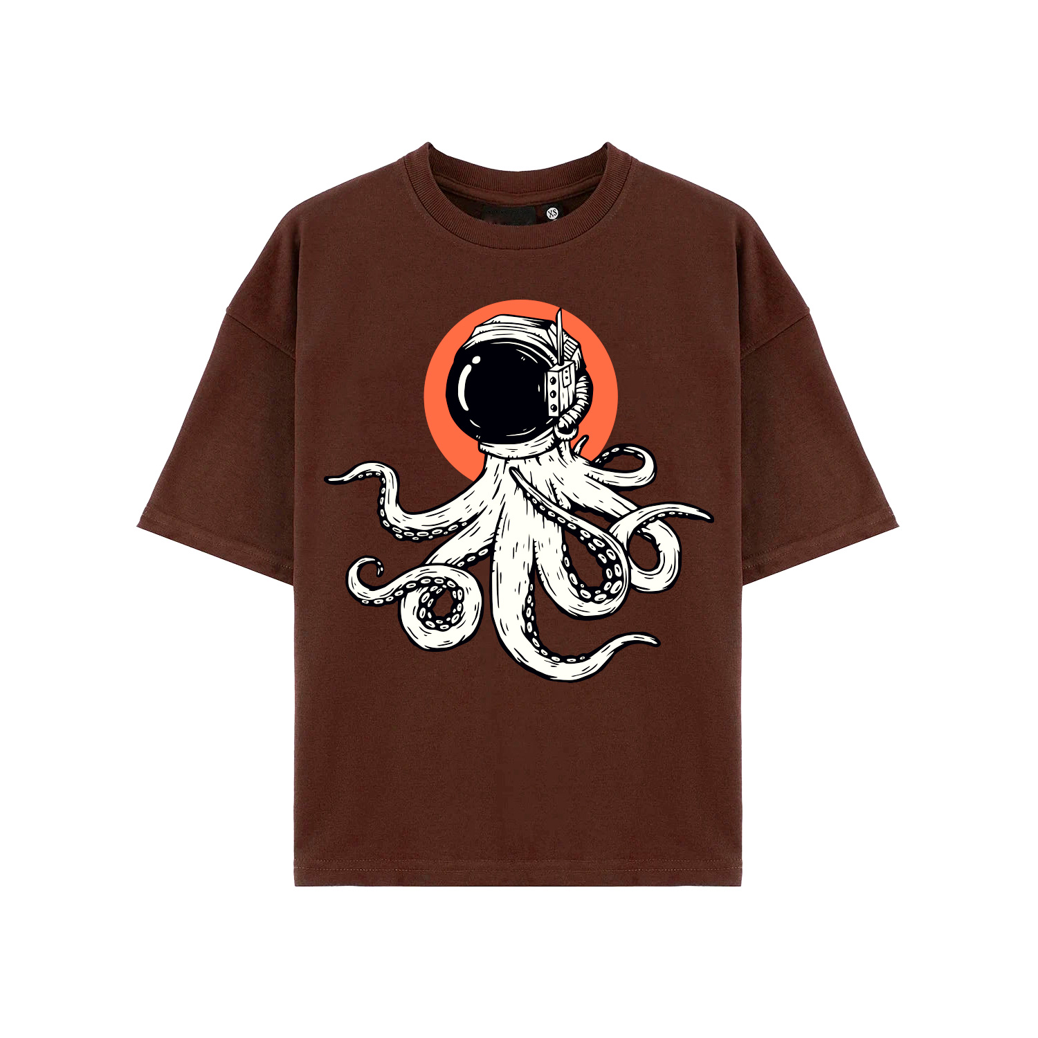 brown-oversize-tshirt-front Men’s Custom Drop Shoulder Oversized Shirts - Image 1